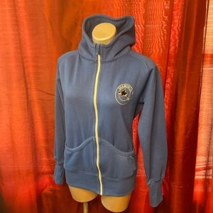 Retro Y2K Sea World Royal Blue zip up hoodie medium